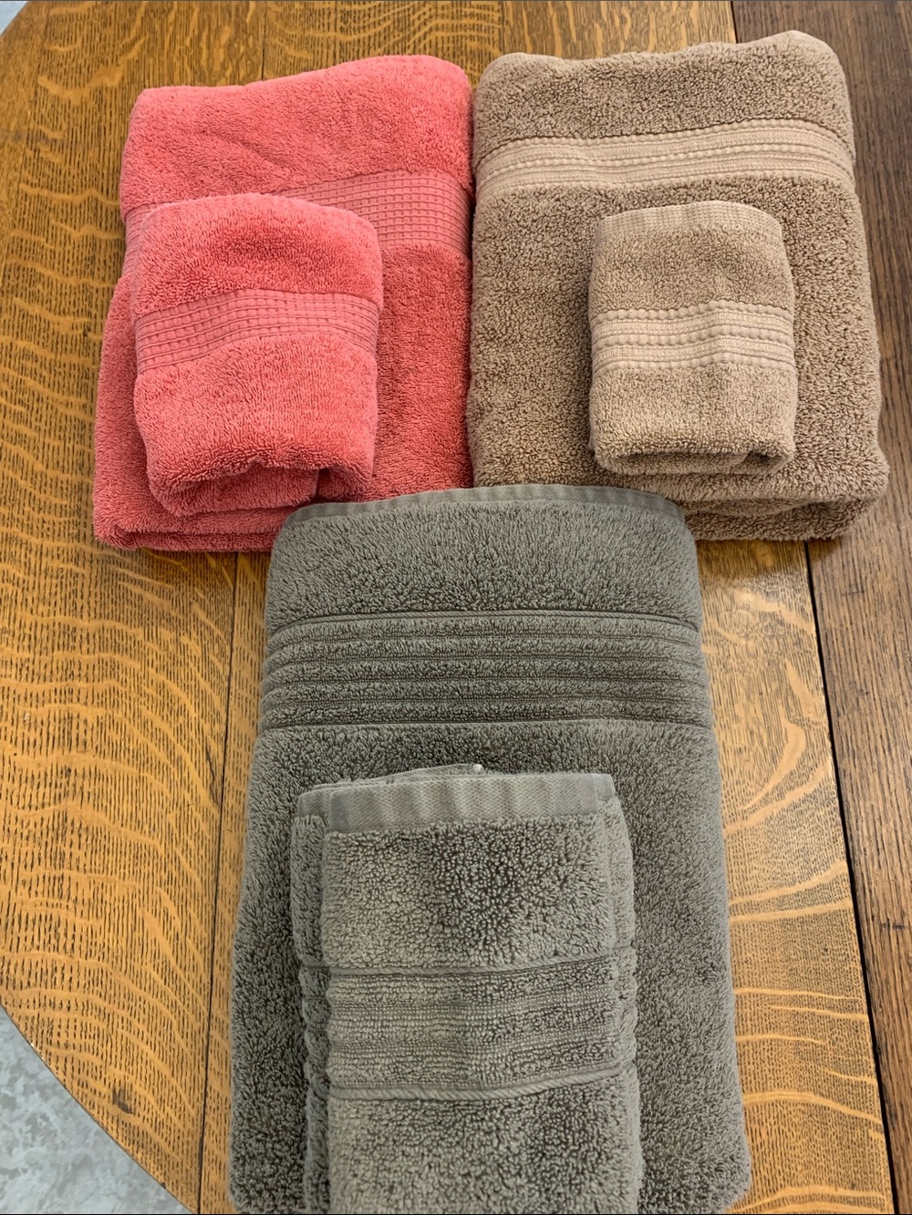Cotton Bath Towel Sets-3 towels, 2 hand towels, 2 washcloths.